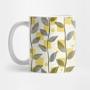 Black and Yellow leaf pattern Mug